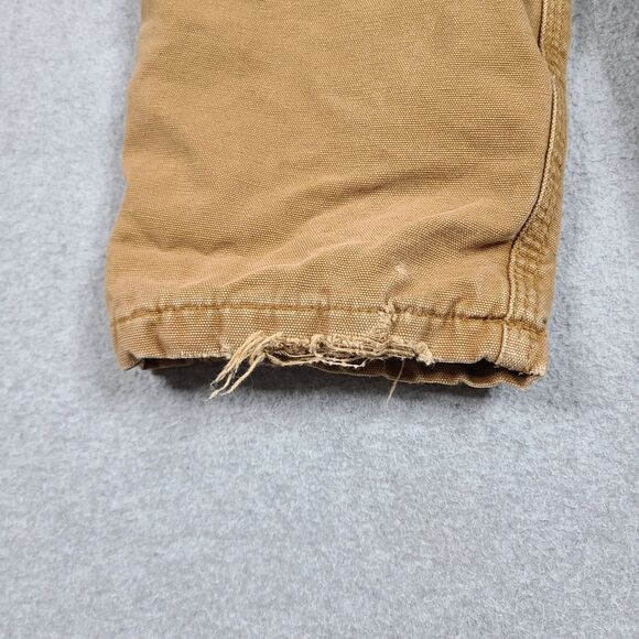 Carhartt Bibs Double Knee Overalls Toddler Size 2T Brown Canvas Flannel Lining - Picture 10 of 10